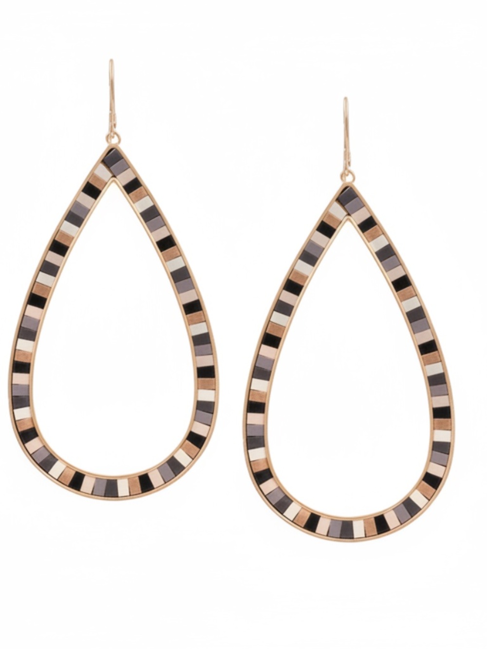 Womens Teardrop Colorful Hoop Earrings